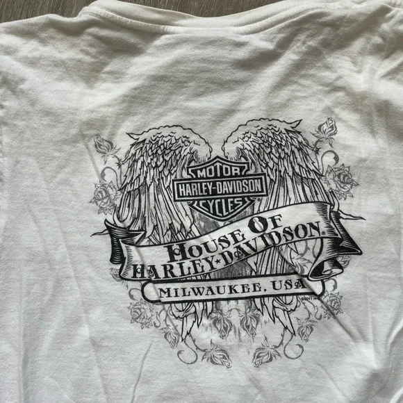 Harley-Davidson White Graphic Short Sleeve Tee - Picture 2 of 3